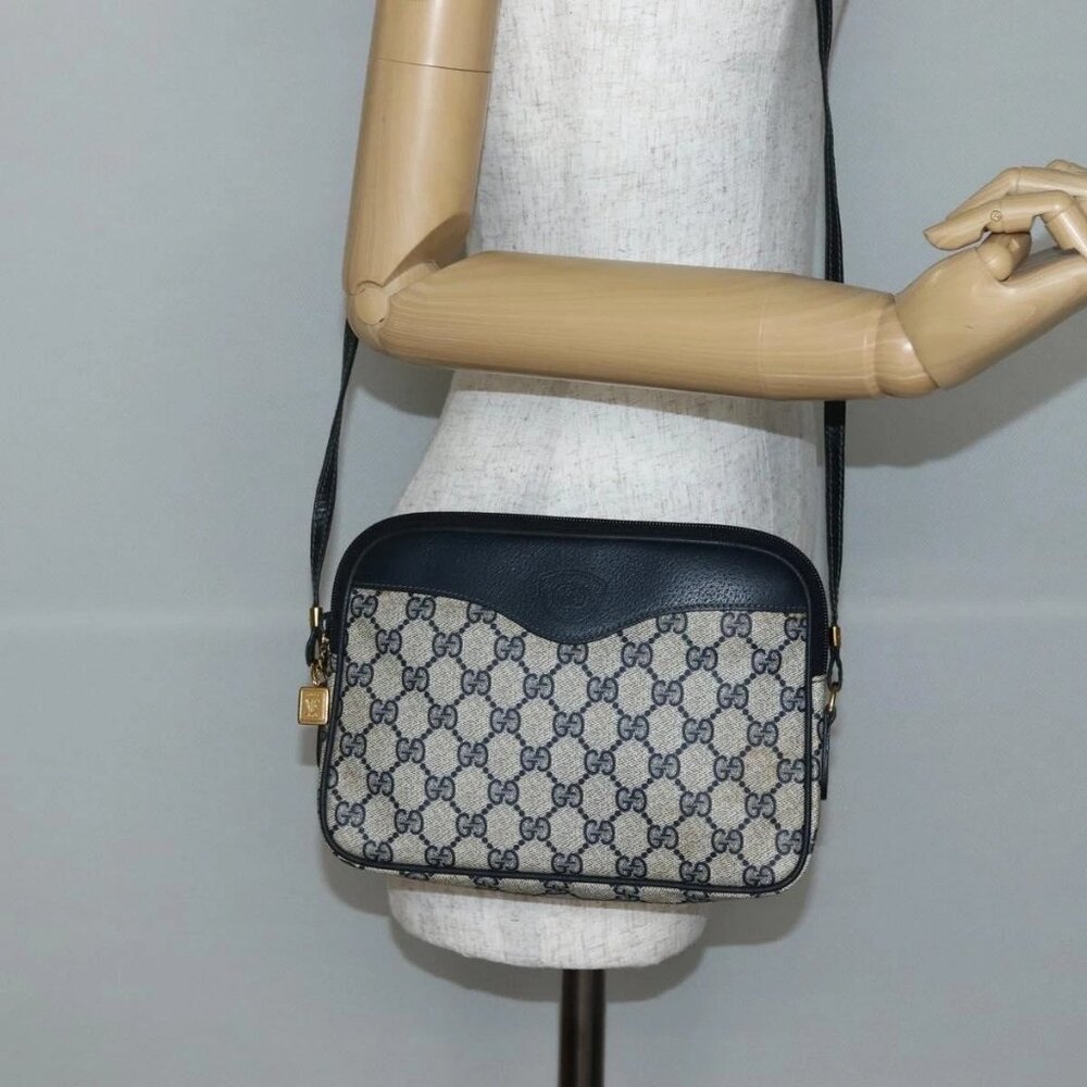 GUCCI GG Supreme Shoulder Bag PVC Navy Gold 007 115 6428 8039 Auth ep10857 - Picture 3 of 16